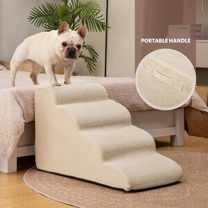 4-Step Dog Stairs and Ramp for Beds or Couches